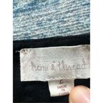 Hem & Thread  Black Textured Stripe V Neck Tie Front Ruffle Sleeve Tee Large Photo 2