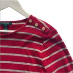 Ralph Lauren  Red and Gold Striped Top Size XL Photo 5