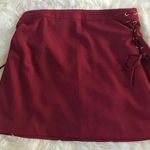 Abercrombie & Fitch Red Side Tie Mini Skirt Photo 0