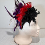Bundle of 4 ladies tea party/ fascinators. Brand new. Red, black, purple, white Black Photo 0