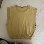 Mother‎ The Swiper Crop Top Bronze Mist Tan Size Small Elastic Band Sleeveless Photo 12