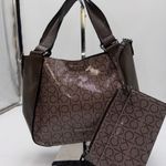 Calvin Klein  Hobo Shoulder Bag Brown Monogram Wallet Set Photo 1