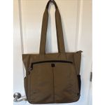 LLBean Travel Tote Bag ZipTop Thick Polyester Rugged Outdoor Tote Luggage Slip Brown Photo 1