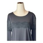 Karl Lagerfeld Shirt Women Small Black Lace Panel Blouse Whimsigoth Gothic NWT Photo 2