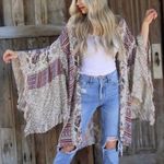 Angie Boho Festival Style Wide Sleeve Kimono Cardigan  Photo 0