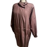 Vintage The J. Peterman Co. 100% Silk Long Trench Coat Jacket size Small Brown Photo 5