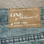 One Teaspoon Junk Yard Low Rise Distressed Curved Hem Mini Jean Skirt Blue 25 Photo 8