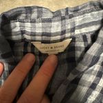 Lucky Brand  Blue and White Casual Button Down Shirt Photo 2