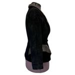 Vintage 80s Outerwear by Phoenix Black Suede and Leather Trim Jacket, Size 5 Photo 4