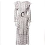 Love Shack Fancy NWT Rare print White lilac floral ruffle Sonia Maxi Dress sz M Photo 11