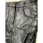 Black Side Laced Mini Leather Skirt size Medium Photo 6