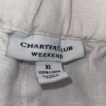 Charter Club Weekend Womens Linen Patch Pocket Casual Cropped Pants White XL Photo 6