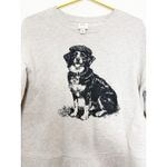 Anthropologie  Maeve Best In Show Dog Sweatshirt Size XS Grey Preppy Quirky Photo 9