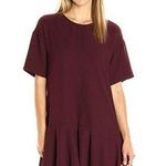 French Connection Dress Maroon Swing Flutter Hem Burgundy Cocktail Size US6 Photo 0