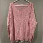 White Birch  Pink Striped Women's Sweater Photo 1