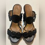 Jack Rogers  Luccia Wedge
Platform Sandal Black w/Patent
Leather Size 7 Photo 1