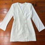 Jason Wu White Blazer Faux Wrap Button Front Men’s Wear Mini Dress - Sz Medium Photo 7