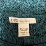 Cato Green Crochet Knit Sweater Cover-Up Boho Tunic Photo 6
