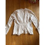 Free People  Blazer Womens XS Beige Linen Blend Double Breasted Military Jacket Photo 5