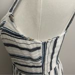 ZARA  Dres Midi Striped Cotton Button Front Pockets Coastal Beach Cottagecore Photo 5