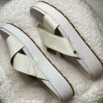 UGG  Emily Slide Slip On Platform Crisscross Band Sandals White SZ 5.5 Photo 2