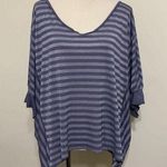 Seven7 stripe gray silver metallic top dolman sleeve Women’s Size 18 / 20 Photo 6