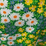 Vintage 70s Handmade Groovy Floral Reversible Wrap Skirt XS Small Flower Child Green Photo 9