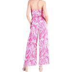 Tyche Women's Thunder Bolt Strapless Draped Bolt Jumpsuit in Hot Pink Size Med Photo 1
