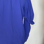 EXPRESS  Womens Blouse Sz Small Blue Long Sleeve Office Work Wear Business Retro Photo 13