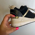 Michael Kors ‎ Wedge Sneakers Black Gold Suede Leather Athletic Shoes Size 8 Photo 6