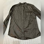 BCBG Max Azria Vintage Anderson Coated Black Button-Up Shirt XS Photo 1