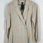 Wild Fable Blazer Jacket Womens Small Oversized White Striped Double Breasted Photo 0