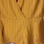 MINKPINK Gold Orange Short Flutter Sleeve V Neck Top with Ties on Sides Small Photo 5