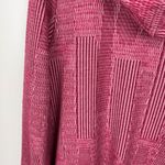 Soft Surroundings  Red‎ Pink Striped Cardigan Sz M Hooded Open Front Knit Comfort Photo 3