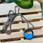 Sterling Silver Dolphin Blue Opal Pendant Photo 1