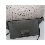 Zac Posen  Gray‎ Leather Laser Cut Studded Purse Handbag Photo 2
