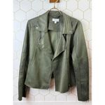 Evereve Green Marren Moto Faux Suede Jacket - Size - Small Photo 6
