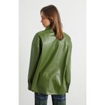 We Wore What Women's Green Faux Leather Vegan Shacket Jacket Shirt Top Size M Photo 2