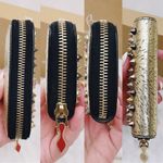 Christian Louboutin Authentic RARE Metallic Tri Toned Compact Zip Card Wallet Photo 5