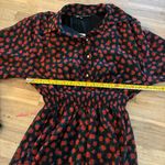 ZARA NWT  Black & Red Floral Long Sleeve Mini Dress XS Photo 3
