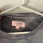 Juicy Couture Velour Sweatshirt Rhinestone Logo Gray Women's Size L Long Sleeve Photo 5