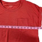 Max Studio Favorite Tee Coral Red Crew Neck Pocket T Shirt Women S Soft Casual Photo 3