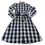 J.Crew Dress Womens Size 0 Gingham Plaid Button Down Shirt Dress Belted Black Photo 1