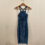 Lulus  Light Blue Lace Form-fitting Dress with tie detail on back Photo 4