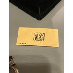 Vintage Silver Etched Hoop Drop Chinese Character Screw Back Earrings Photo 6