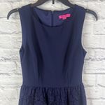 Betsey Johnson Navy Lace Coquette Twee Feminine Girly Fit & Flare Dress Size 4 Photo 1