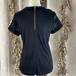 Verve Ami Black Crochet Knit Blouse | L | Scallop Boho Parisian Cottagecore Photo 2