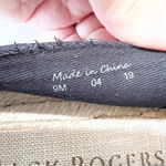 Jack Rogers Jack‎ Rogers Black Suede Boho Espadrille Loafers Women’s Size 9 Jute Embroidered Photo 3