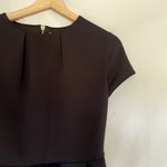 Ted Baker midi dress navy blue circle skirt pockets women's size 3 formal floral Photo 1