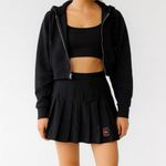 Nike Rare Vintage Black And White Pleated YTennis Skirt With Plaid Crested Logo Photo 1